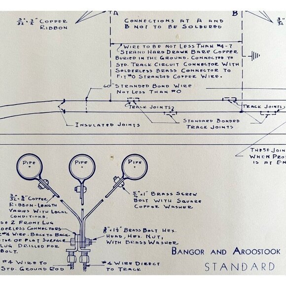 1949 Railroad Bangor Aroostook Side Track Flammable Train Car Blueprint DWDD13 - Picture 1 of 4